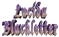 3-Dimensional image of Lucida Blackletter Regular type face